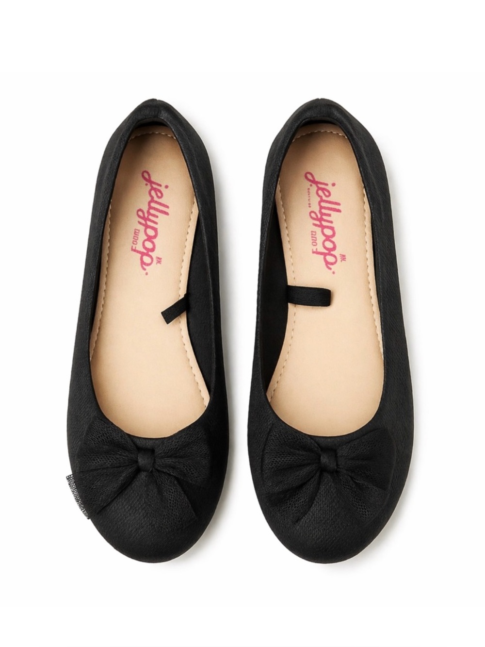 Jellypop Girls Black Dress Shoes with Bow